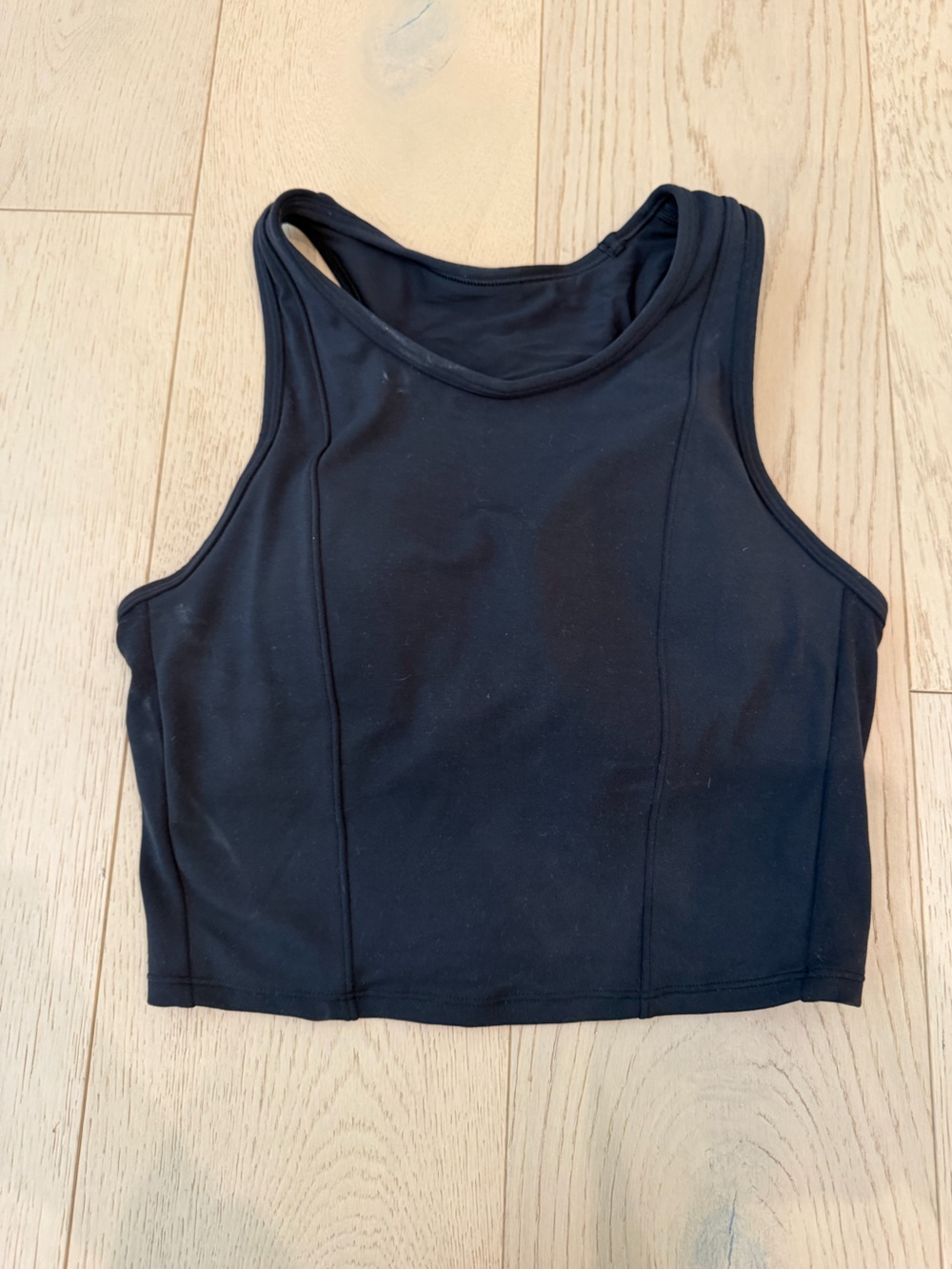 all in motion Black High-Neck Racerback Crop Tank